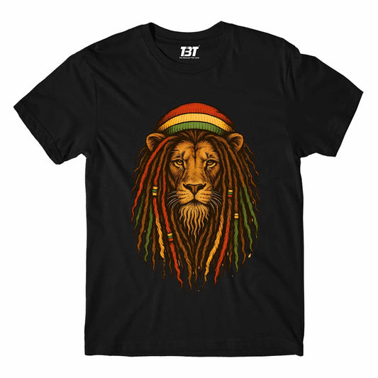 bob marley rasta lion t-shirt music band buy online united states of america usa the banyan tee tbt men women girls boys unisex black