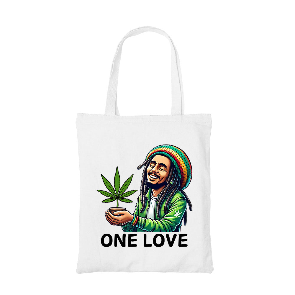 bob marley the only love tote bag cotton printed music band buy online united states usa the banyan tee tbt men women girls boys unisex