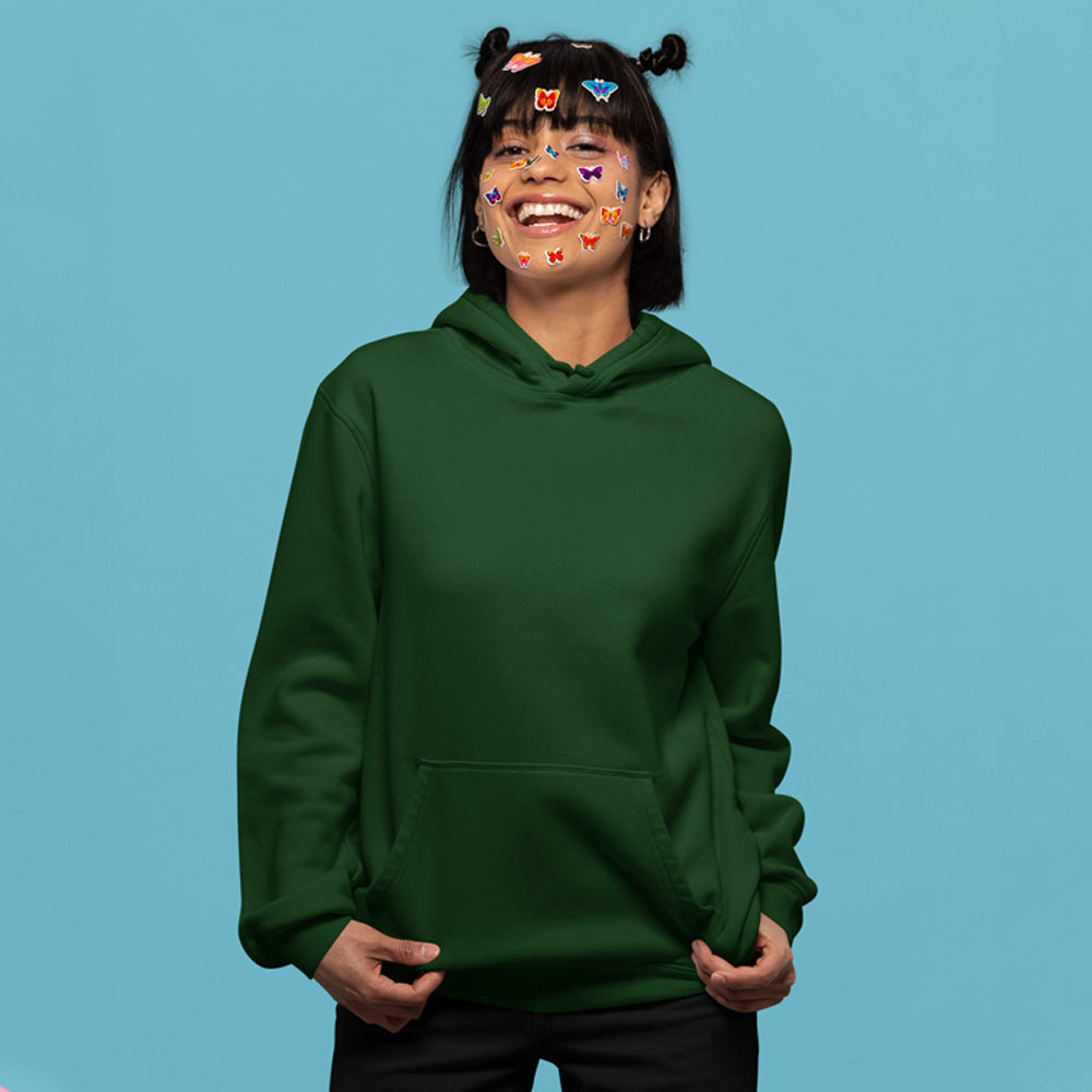 bottle green the banyan tee plain solid hoodie hooded sweatshirt for men women unisex