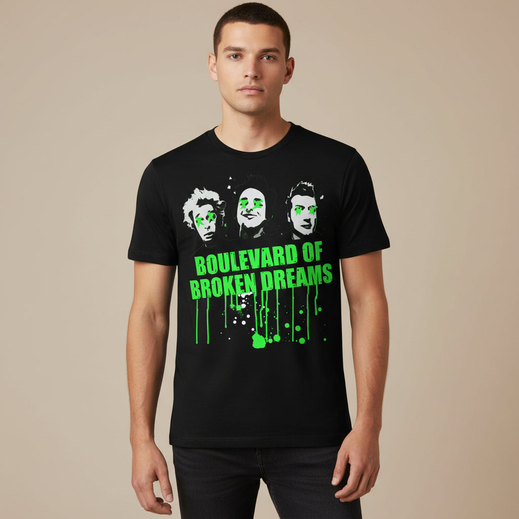 green day boulevard of broken dreams t-shirt music band buy online united states of america usa the banyan tee tbt men women girls boys unisex black