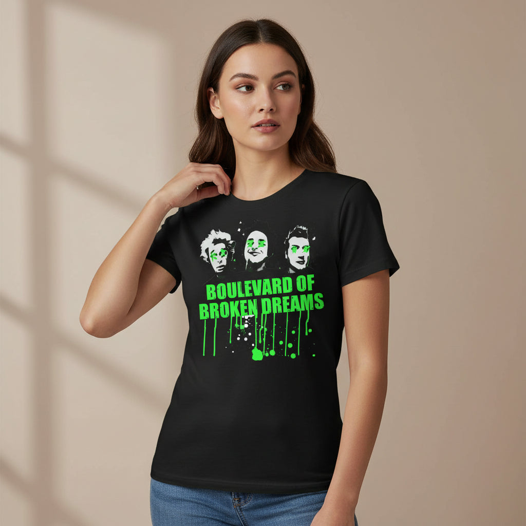 green day boulevard of broken dreams t-shirt music band buy online united states of america usa the banyan tee tbt men women girls boys unisex black