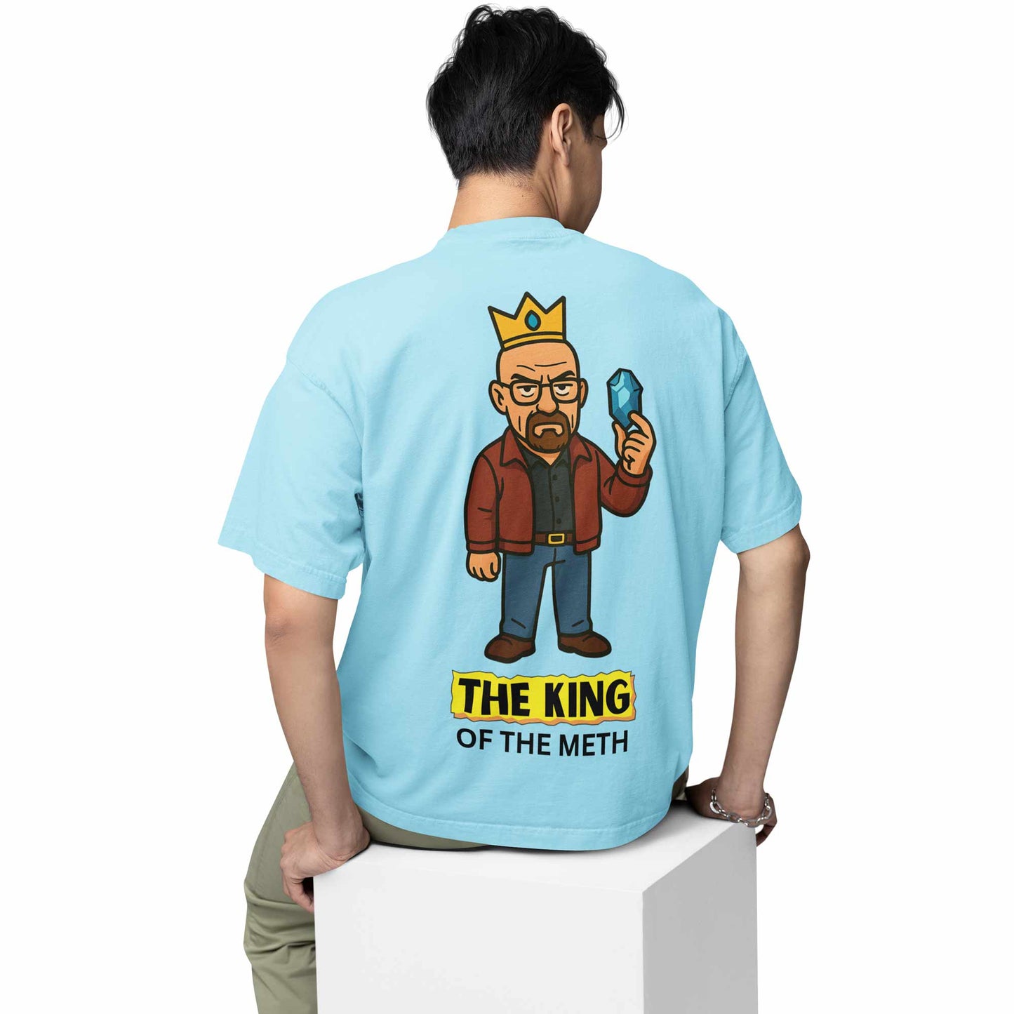 breaking bad oversized t shirt - the king of the blue crystal tv & movies t-shirt baby blue buy online india the banyan tee tbt men women girls boys unisex