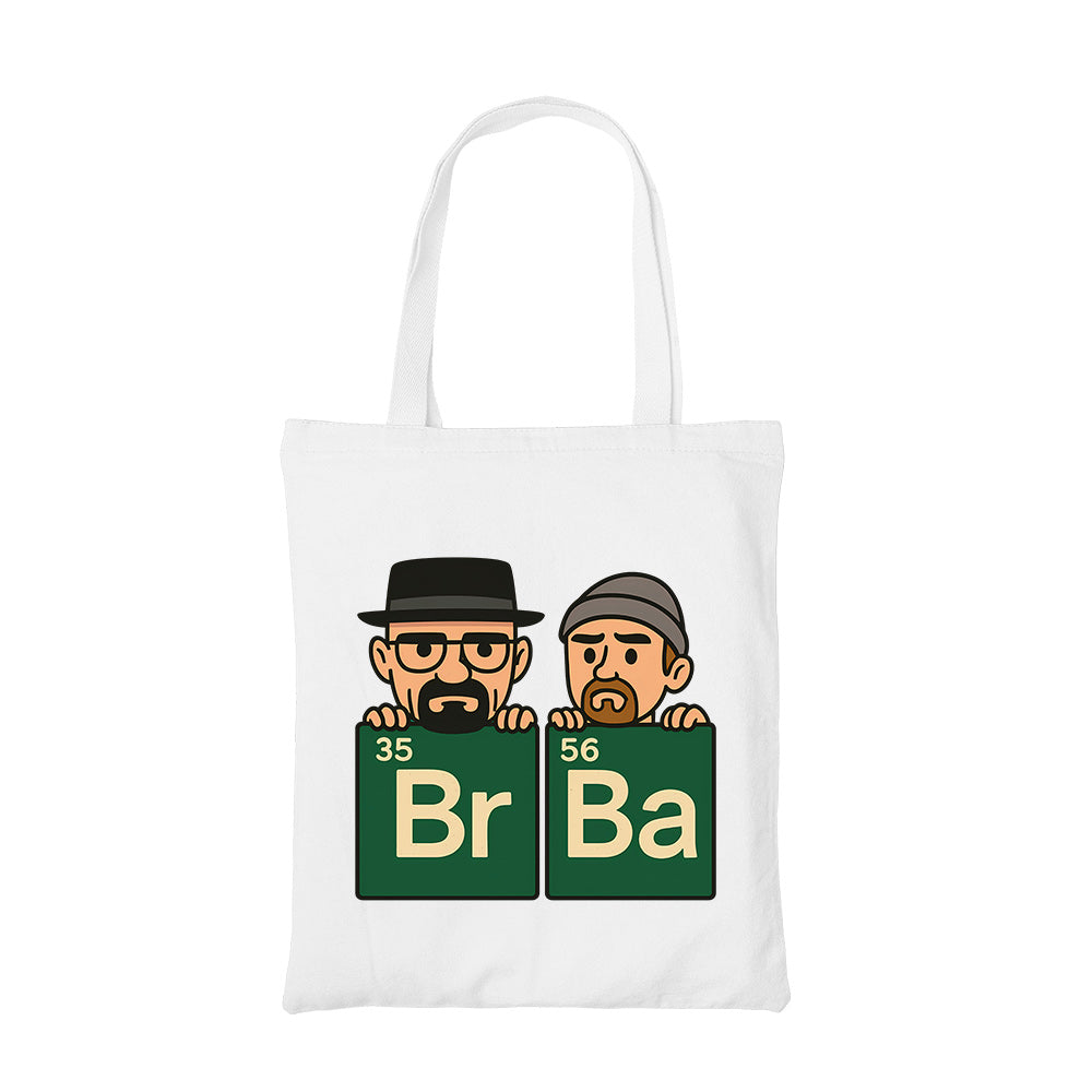 breaking bad br ba tote bag hand printed cotton women men unisex