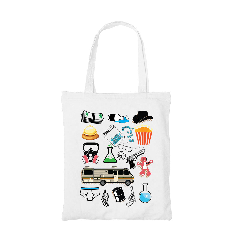 breaking bad elements tote bag hand printed cotton women men unisex
