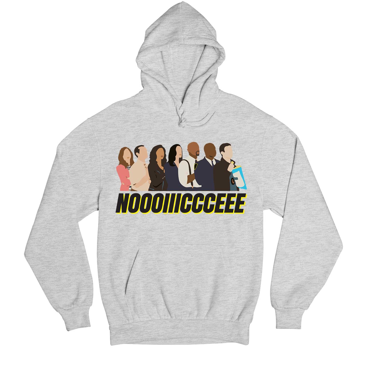 brooklyn nine-nine noooiiiccceee hoodie hooded sweatshirt winterwear buy online usa united states of america the banyan tee tbt men women girls boys unisex gray detective jake peralta terry charles boyle gina linetti andy samberg merchandise clothing acceessories