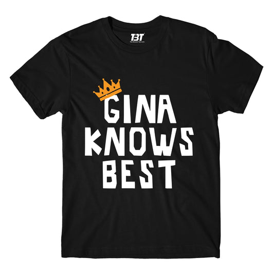 brooklyn nine-nine gina knows best t-shirt buy online united states usa the banyan tee tbt men women girls boys unisex black detective jake peralta terry charles boyle gina linetti andy samberg merchandise clothing acceessories