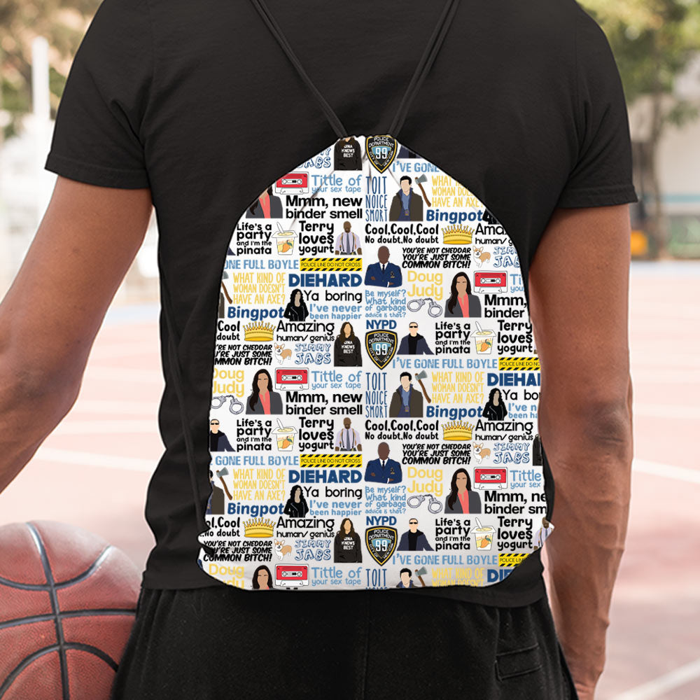 brooklyn nine nine drawstring bag college school gym tv shows & movies buy online usa united states of america the banyan tee tbt men women girls boys unisex