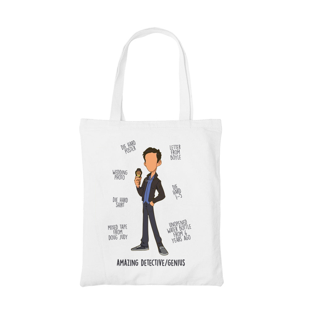 brooklyn nine-nine amazing detective/genius tote bag hand printed cotton women men unisex