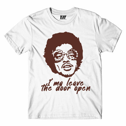 bruno mars leave the door open t-shirt music band buy online united states of america usa the banyan tee tbt men women girls boys unisex white