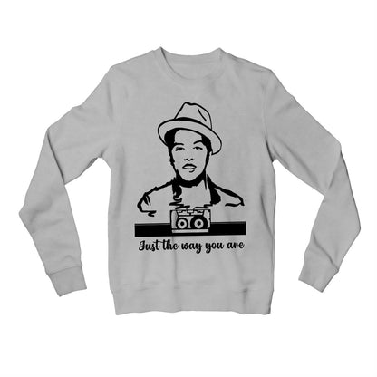 bruno mars just the way you are sweatshirt upper winterwear music band buy online united states of america usa the banyan tee tbt men women girls boys unisex gray