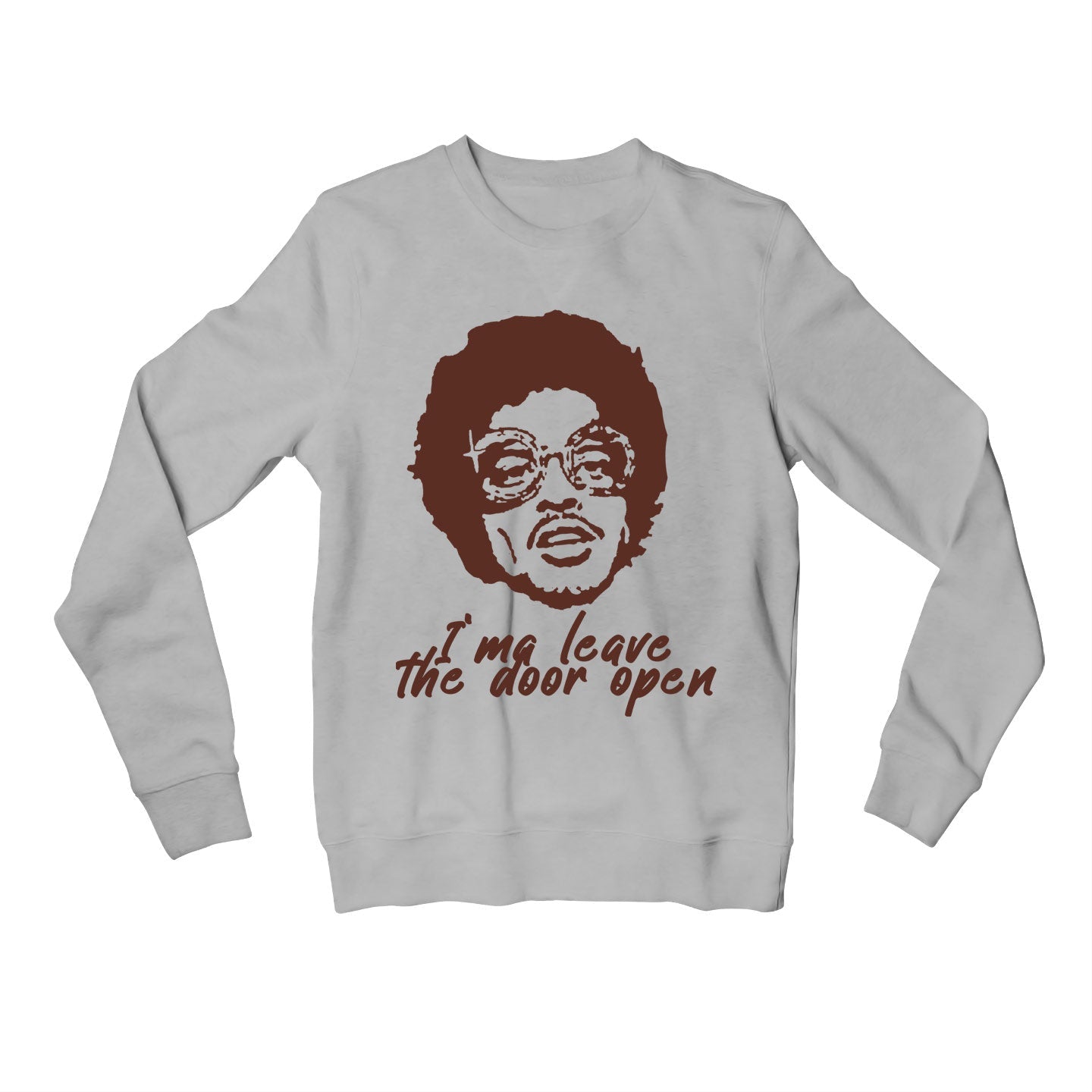 bruno mars leave the door open sweatshirt upper winterwear music band buy online united states of america usa the banyan tee tbt men women girls boys unisex gray