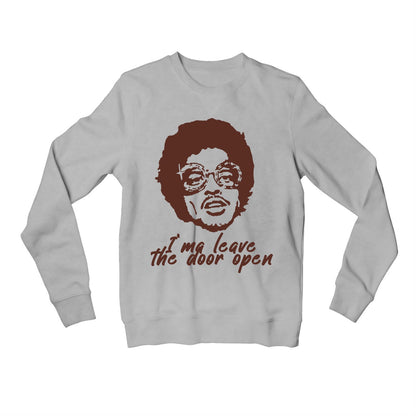 bruno mars leave the door open sweatshirt upper winterwear music band buy online united states of america usa the banyan tee tbt men women girls boys unisex gray