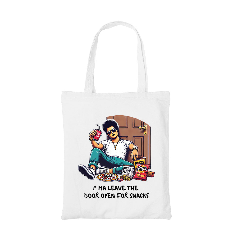 bruno mars door open tote bag cotton printed music band buy online united states usa the banyan tee tbt men women girls boys unisex