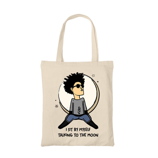 bruno mars talking to the moon tote bag hand printed cotton women men unise