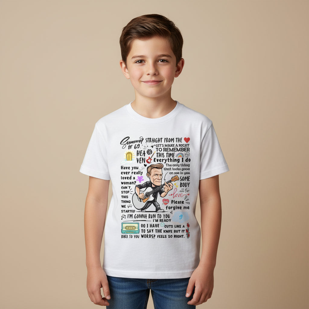 bryan adams everything i doodle t-shirt music band buy online united states of america usa the banyan tee tbt men women girls boys unisex white