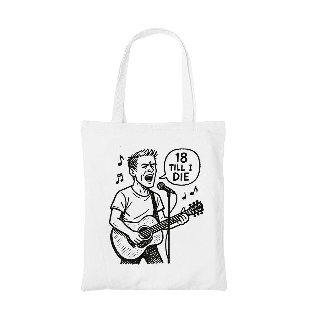 bryan adams 18 till i die tote bag cotton printed music band buy online united states usa the banyan tee tbt men women girls boys unisex