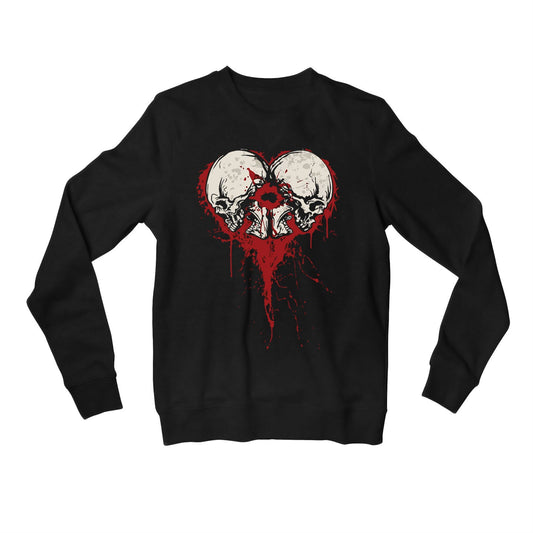 bullet for my valentine bullet heart sweatshirt upper winterwear music band buy online united states of america usa the banyan tee tbt men women girls boys unisex black