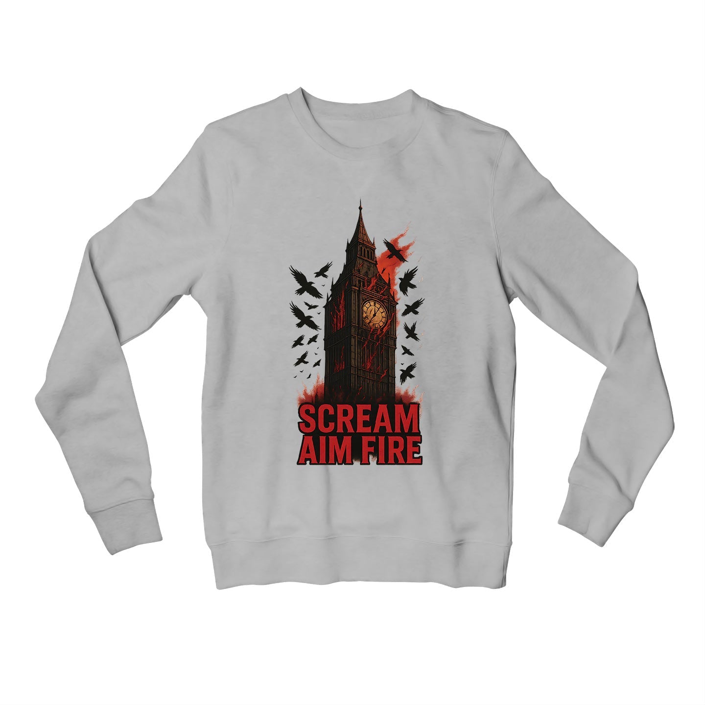 bullet for my valentine scream aim fire full sleeves long sleeves music band buy online united states usa the banyan tee tbt men women girls boys unisex gray 