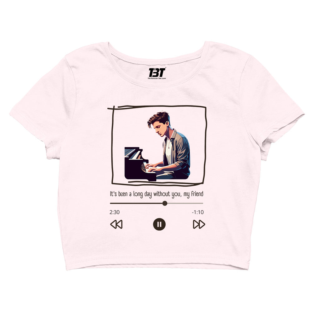 charlie puth see you again crop top music band buy online united states of america usa the banyan tee tbt men women girls boys unisex white it's been a long day without you, my friend and i'll tell you all about it when i see you again