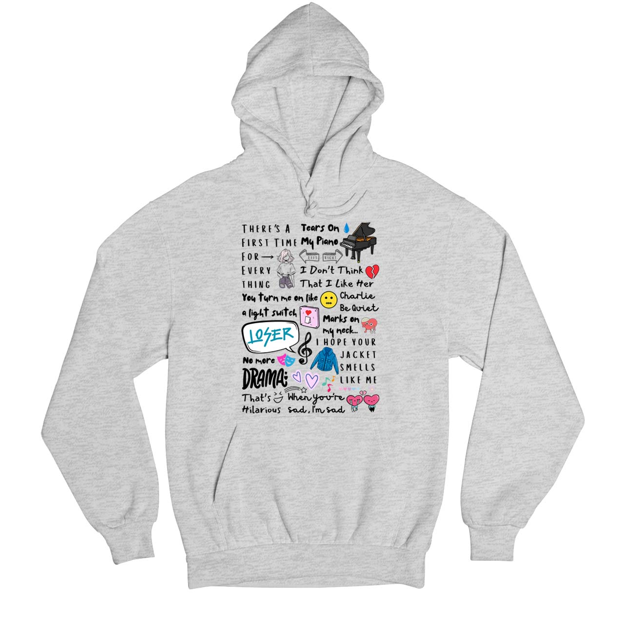 charlie puth doodle art hoodie hooded sweatshirt winterwear music band buy online usa united states of america the banyan tee tbt men women girls boys unisex gray