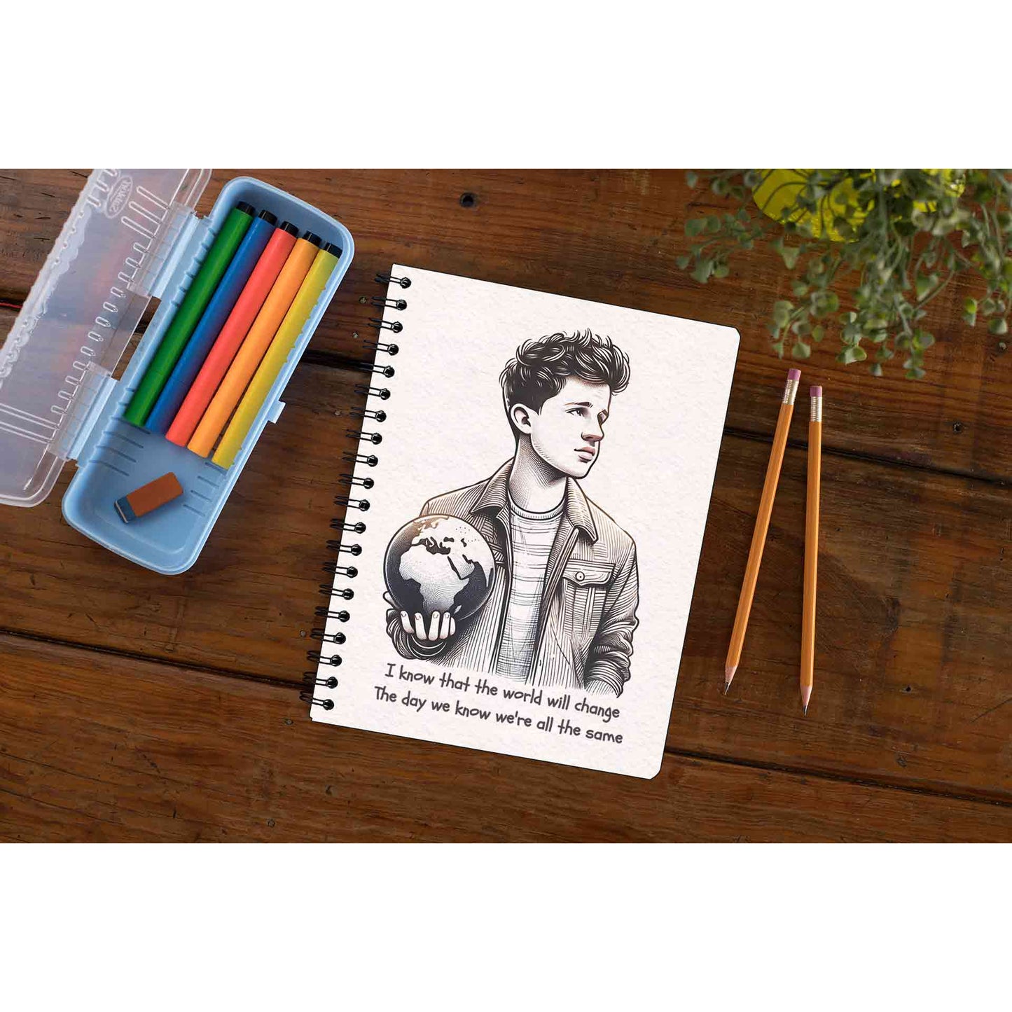 charlie puth change notebook notepad diary buy online united states of america usa the banyan tee tbt unruled but i know that the world will change the day we know we're all the same