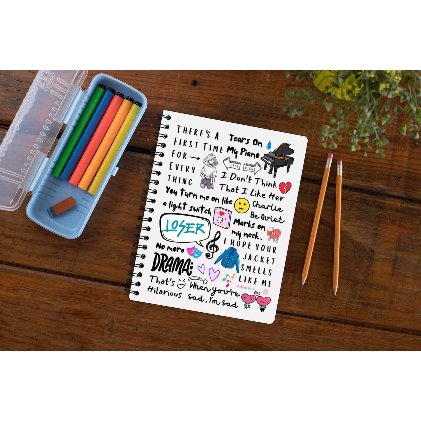 charlie puth doodle art notebook notepad diary buy online united states of america usa the banyan tee tbt unruled