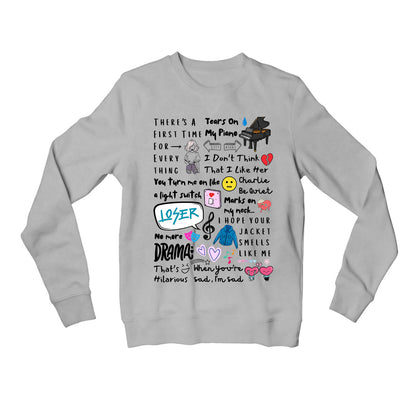 charlie puth doodle art sweatshirt upper winterwear music band buy online united states of america usa the banyan tee tbt men women girls boys unisex gray