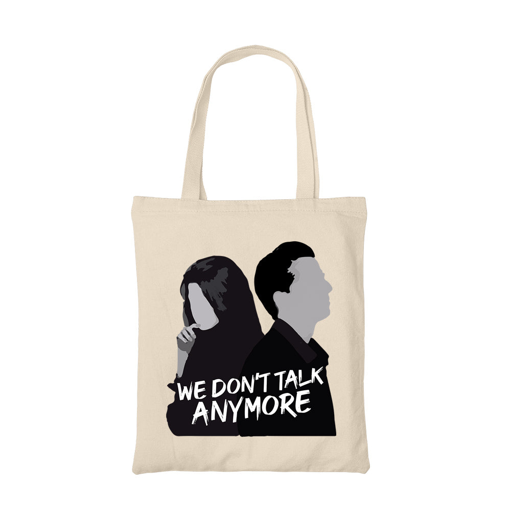 charlie puth we dont talk anymore tote bag hand printed cotton women men unisex