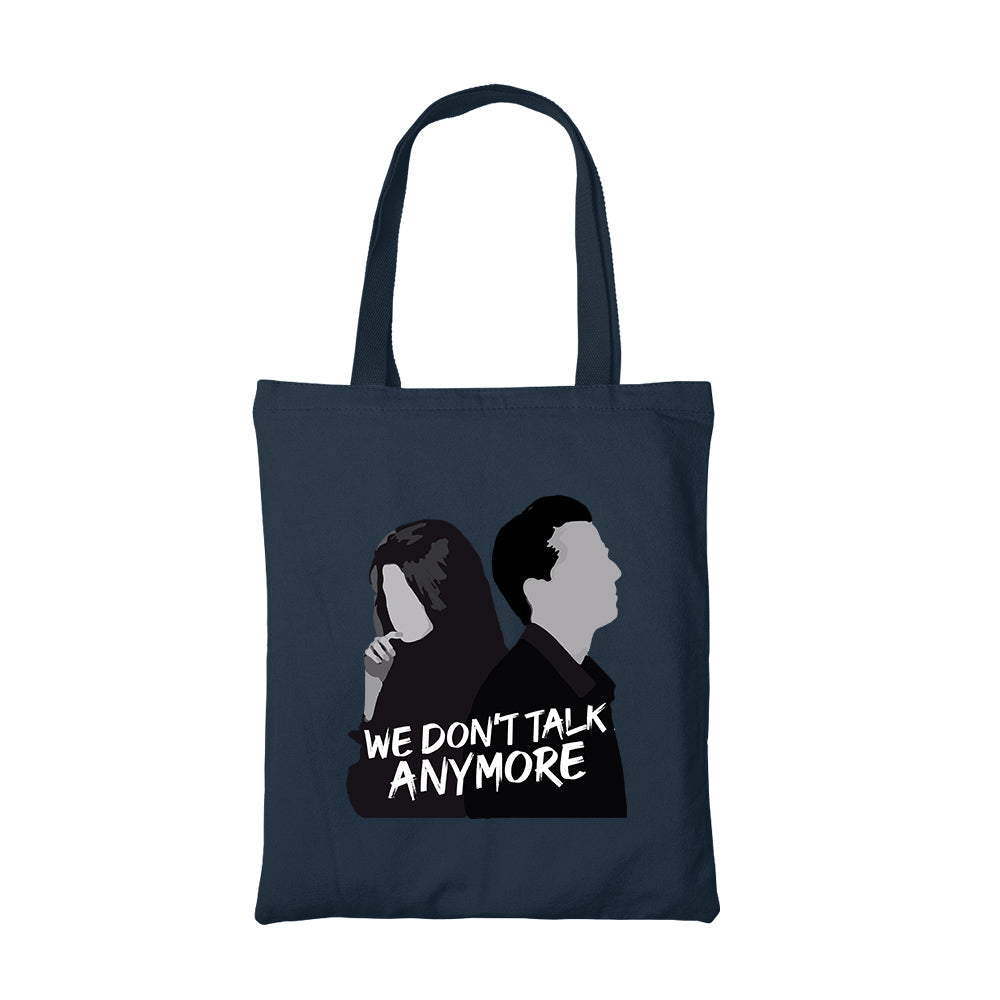 charlie puth we dont talk anymore tote bag hand printed cotton women men unisex