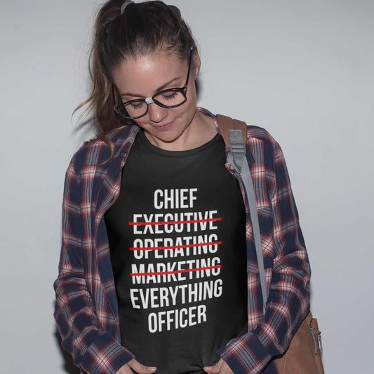 graphic chief everything officer t-shirt printed graphic stylish buy online united states usa the banyan tee tbt men women girls boys unisex black 