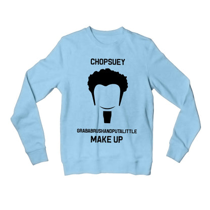 system of a down chopsuey sweatshirt upper winterwear music band buy online united states usa the banyan tee tbt men women girls boys unisex baby blue