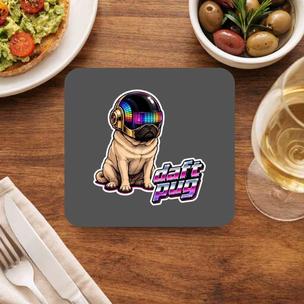 daft punk daft pug coasters wooden table cups united states usan music band buy online united states usa the banyan tee tbt men women girls boys unisex  