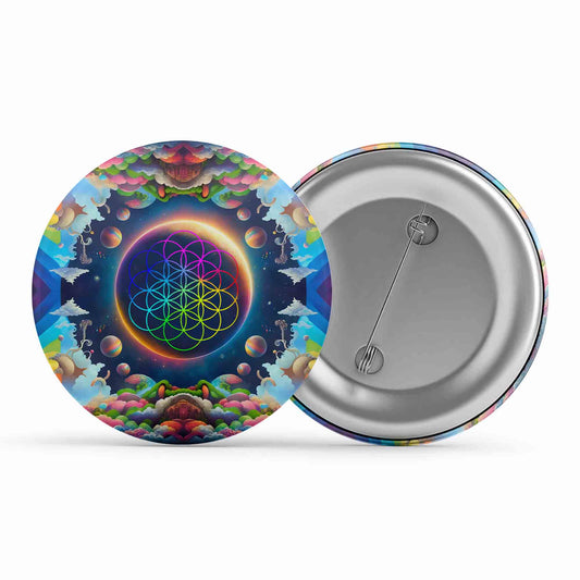 coldplay kaleidoscopic dreams badge pin button music band buy online united states of america usa the banyan tee tbt men women girls boys unisex
