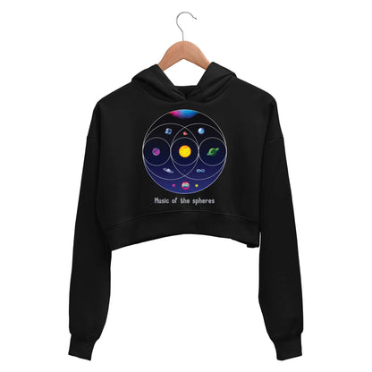 coldplay music of the spheres crop hoodie hooded sweatshirt upper winterwear music band buy online india the banyan tee tbt men women girls boys unisex black