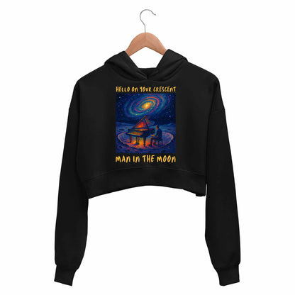 coldplay man in the moon crop hoodie hooded sweatshirt upper winterwear music band buy online united states usa the banyan tee tbt men women girls boys unisex black