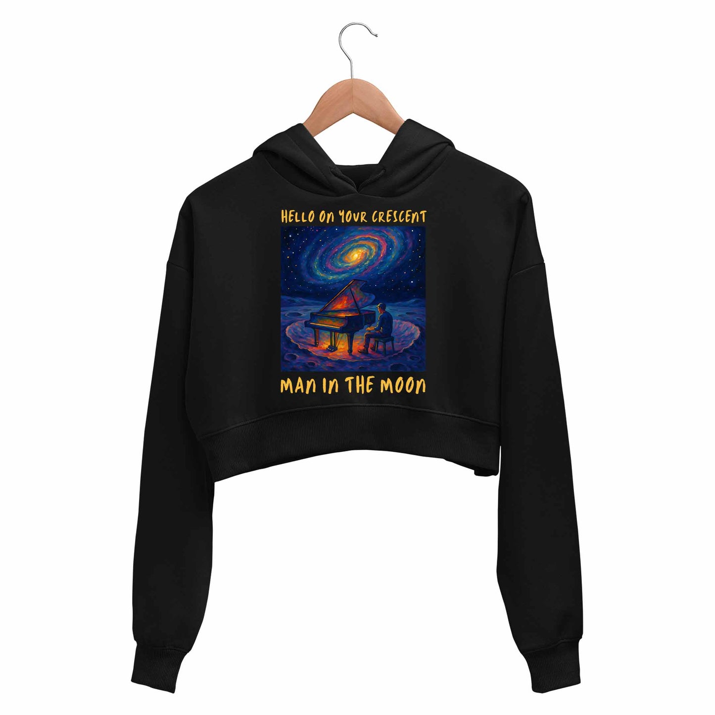 coldplay man in the moon crop hoodie hooded sweatshirt upper winterwear music band buy online united states usa the banyan tee tbt men women girls boys unisex black 