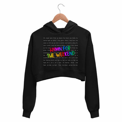 coldplay hymn for the weekend crop hoodie hooded sweatshirt upper winterwear music band buy online india the banyan tee tbt men women girls boys unisex black