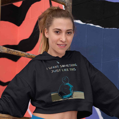 coldplay i want something just like this crop hoodie hooded sweatshirt upper winterwear music band buy online india the banyan tee tbt men women girls boys unisex black