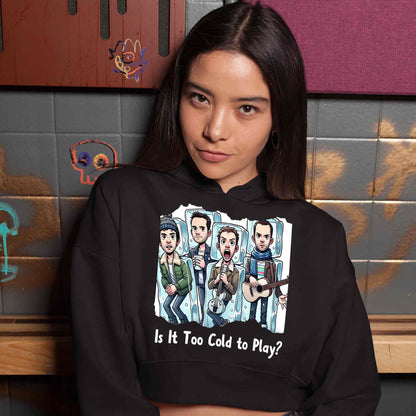 coldplay is it too cold to play crop hoodie hooded sweatshirt upper winterwear music band buy online india the banyan tee tbt men women girls boys unisex black