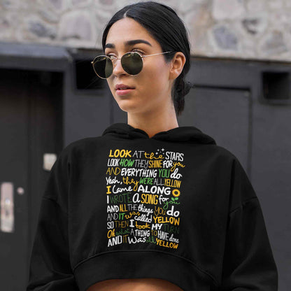 coldplay yellow crop hoodie hooded sweatshirt upper winterwear music band buy online india the banyan tee tbt men women girls boys unisex black