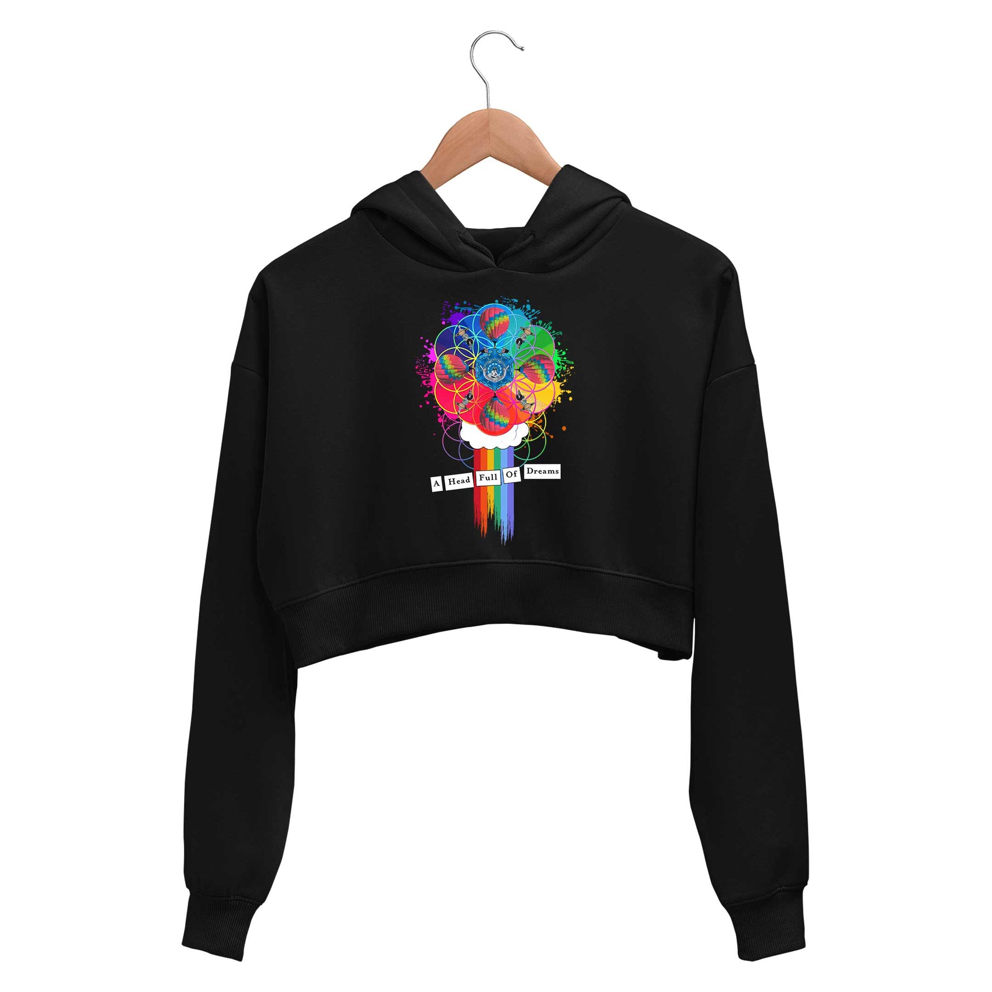 coldplay a head full of dreams crop hoodie hooded sweatshirt upper winterwear music band buy online india the banyan tee tbt men women girls boys unisex black