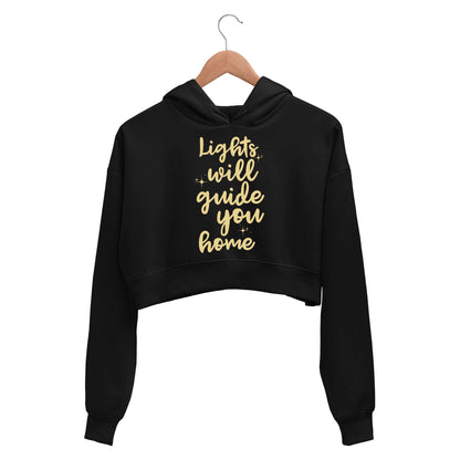 coldplay lights will guide you home crop hoodie hooded sweatshirt upper winterwear music band buy online india the banyan tee tbt men women girls boys unisex black fix you