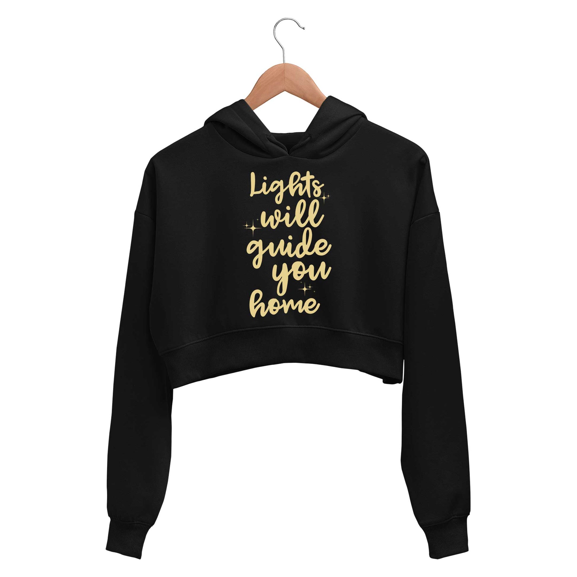 coldplay lights will guide you home crop hoodie hooded sweatshirt upper winterwear music band buy online india the banyan tee tbt men women girls boys unisex black fix you