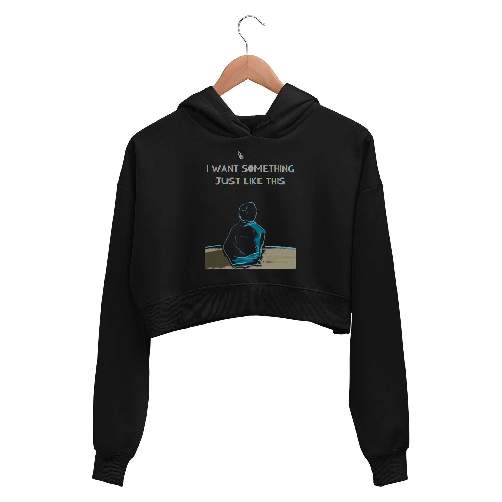 coldplay i want something just like this crop hoodie hooded sweatshirt upper winterwear music band buy online india the banyan tee tbt men women girls boys unisex black