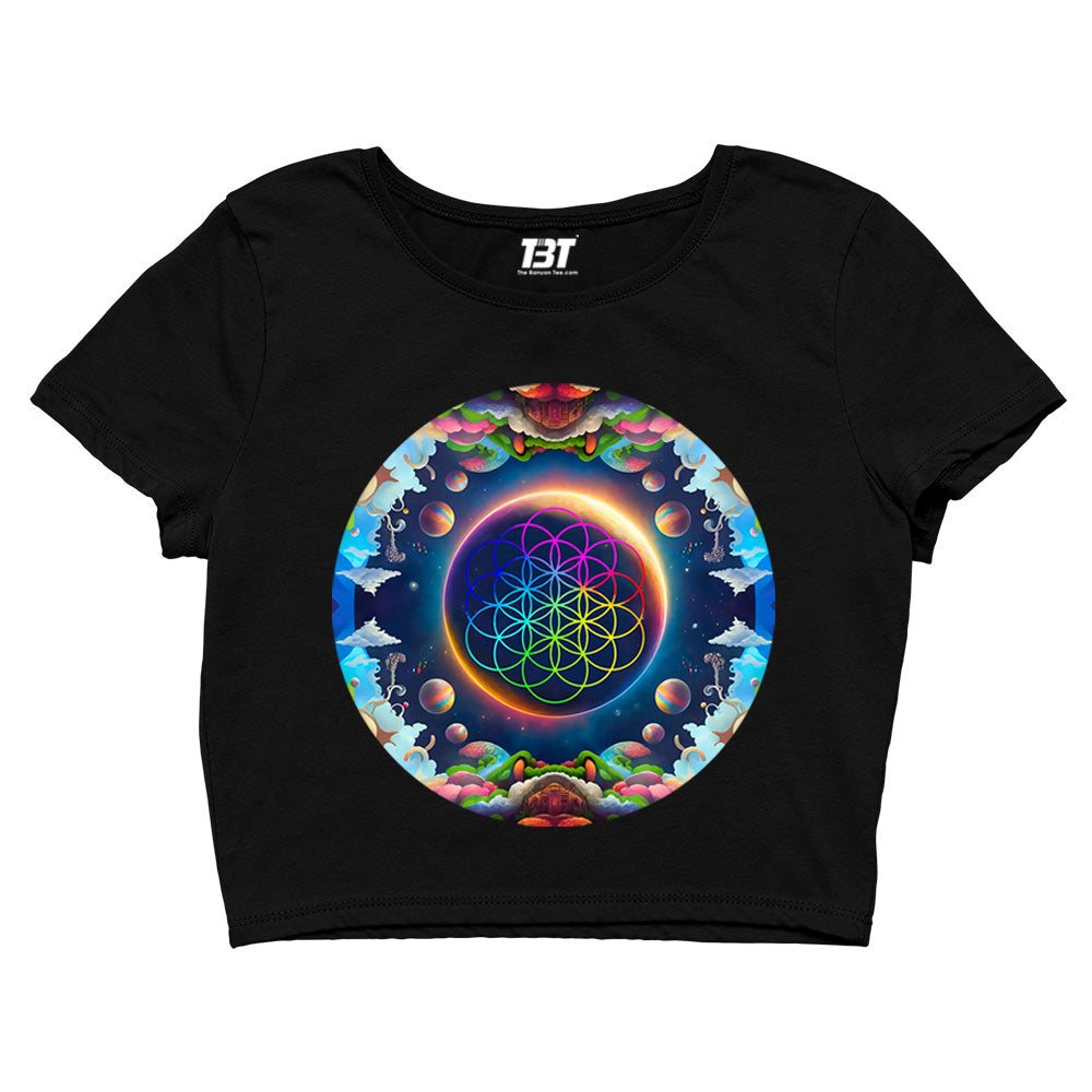 coldplay inspired kaleidoscopic dreams crop top music band buy online united states of america usa the banyan tee tbt men women girls boys unisex black
