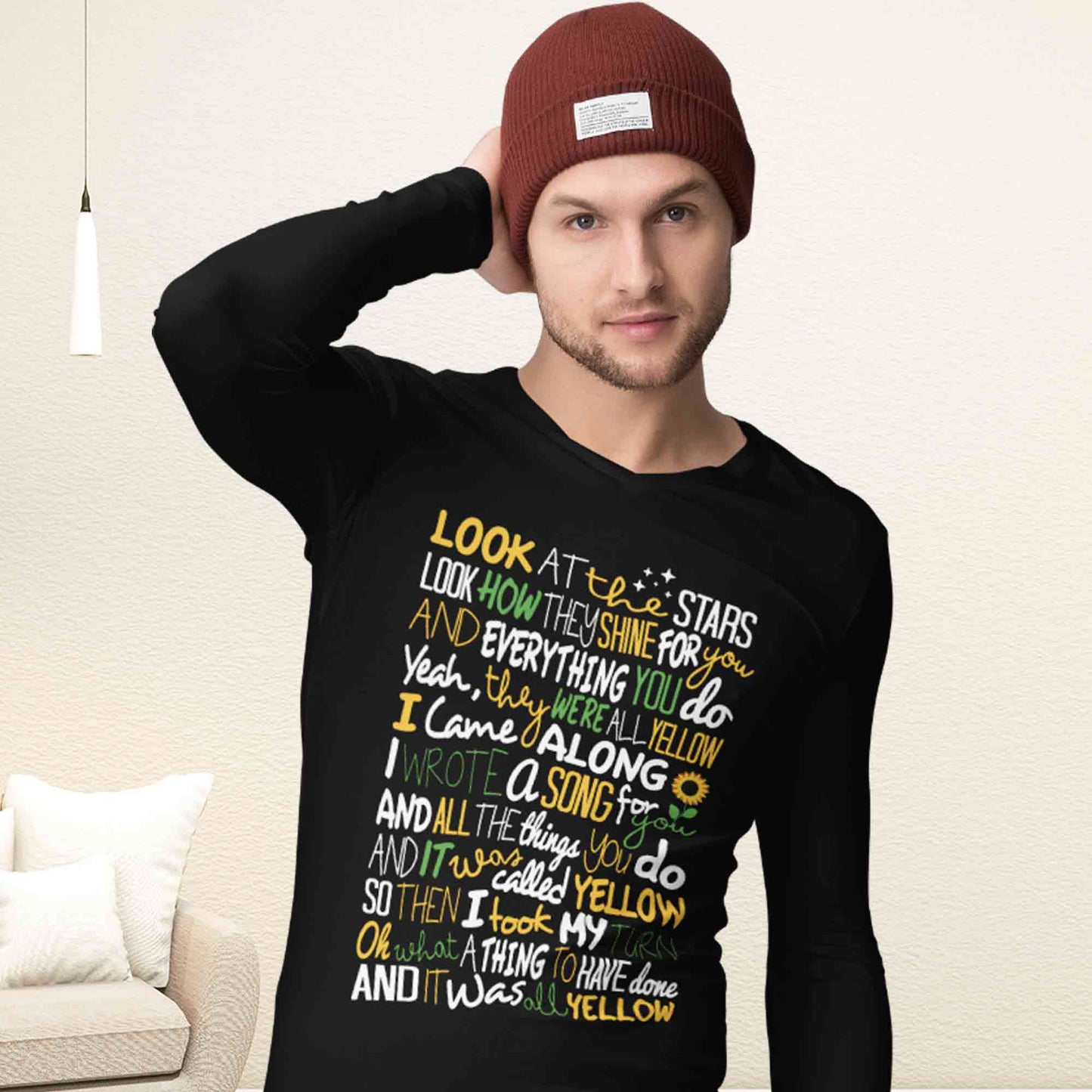 coldplay yellow full sleeves long sleeves music band buy online india the banyan tee tbt men women girls boys unisex black