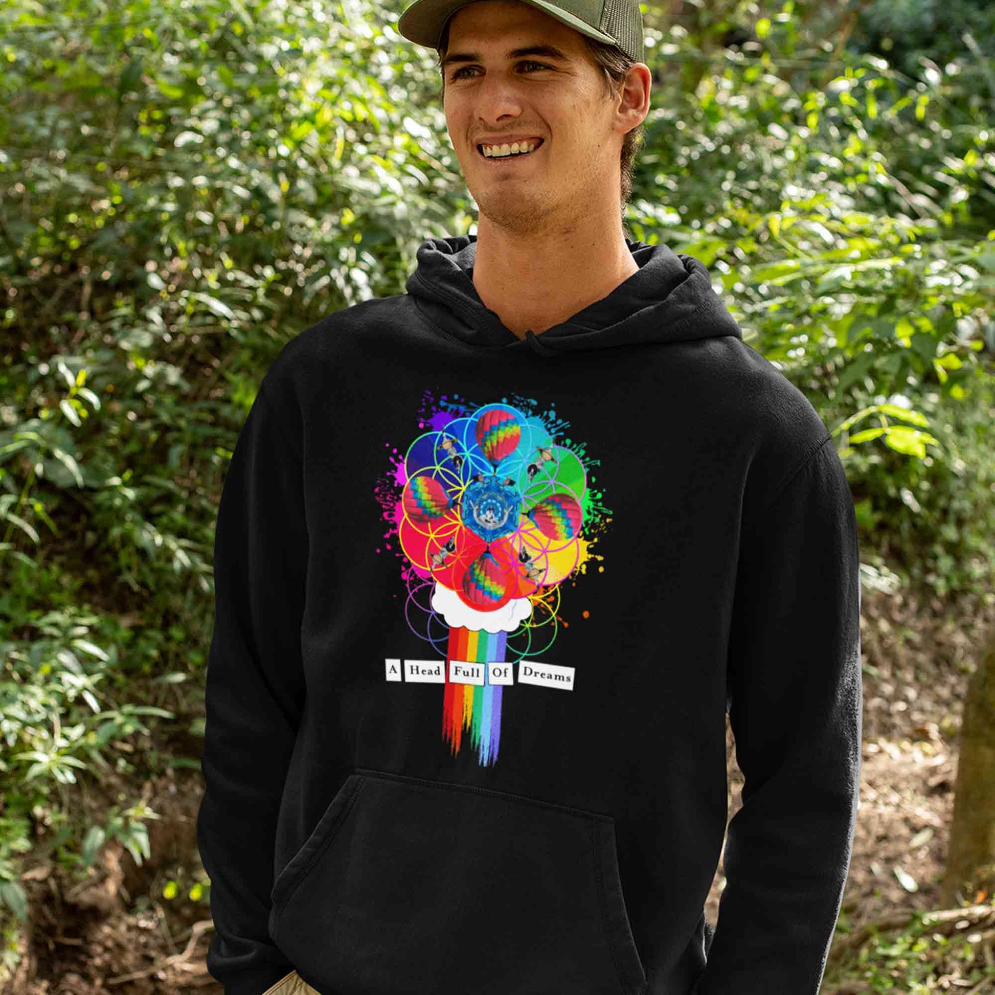 coldplay a head full of dreams hoodie hooded sweatshirt winterwear music band buy online united states usa the banyan tee tbt men women girls boys unisex black