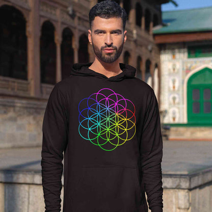 coldplay flower of life hoodie hooded sweatshirt winterwear music band buy online united states usa the banyan tee tbt men women girls boys unisex black