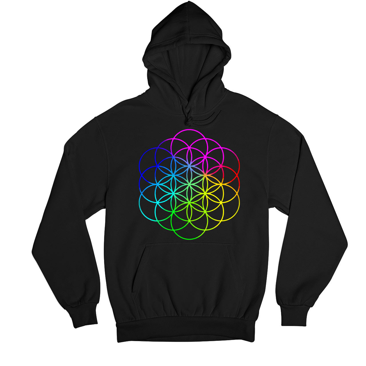 coldplay flower of life hoodie hooded sweatshirt winterwear music band buy online united states usa the banyan tee tbt men women girls boys unisex black