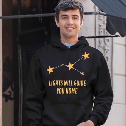 coldplay inspired guiding lights hoodie hooded sweatshirt winterwear music band buy online united states usa the banyan tee tbt men women girls boys unisex black